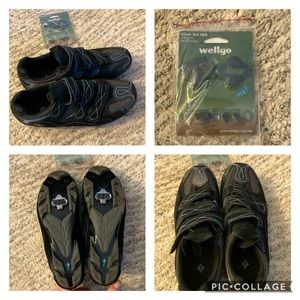 Spin shoes with extra clips.